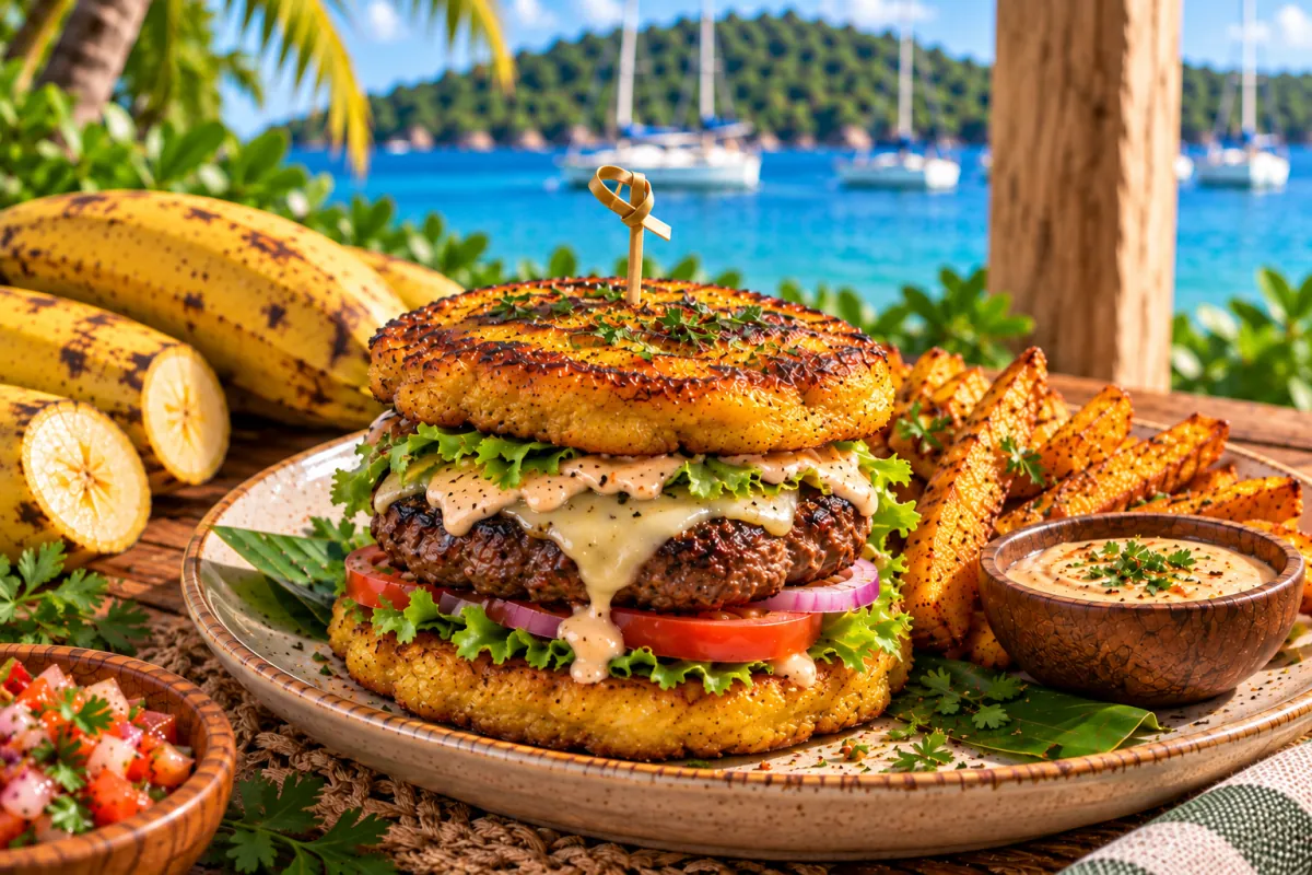 Burger de banane jaune